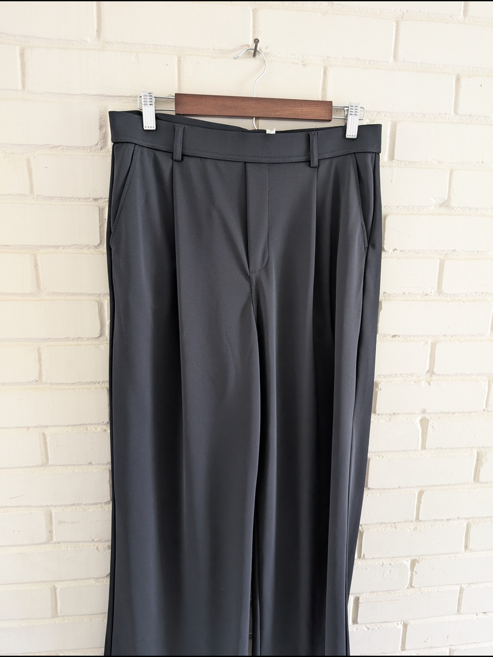 HALARA L Regular Flex High Waisted Pocket Straight Leg Crepe Work Pants Black - Picture 2 of 11